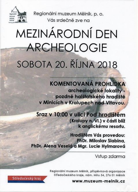 leták Mezinárodní den archeologie- hradiště Minice