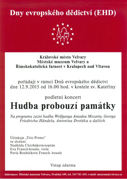 plakát koncertu Hudba probouzí památky