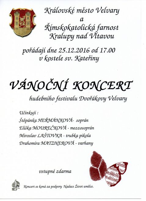 leták vánoční koncert 2016