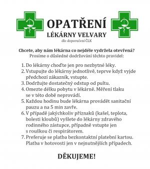 Opatření lékárny Velvary
