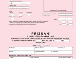 daňové přiznání FO