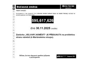 změna zastávky BUS