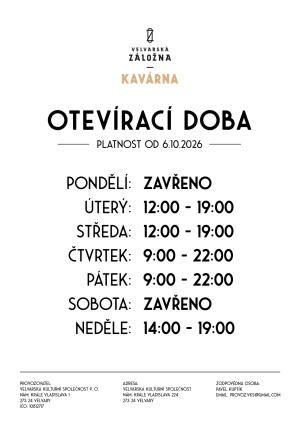 Nová otevírací doba kavárny v Záložně 1